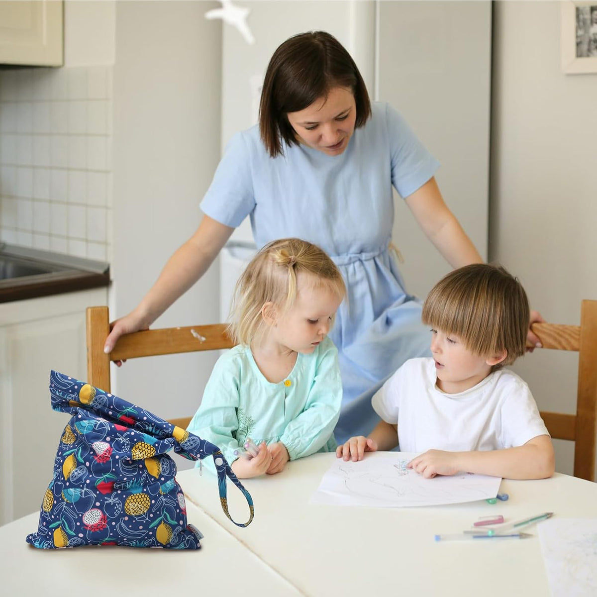 ALVA 2pcs Wet Dry Bags for Diaper Bag Waterproof Reusable with Two Pockets