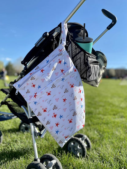 ALVA 2pcs Wet Dry Bags for Diaper Bag Waterproof Reusable with Two Pockets