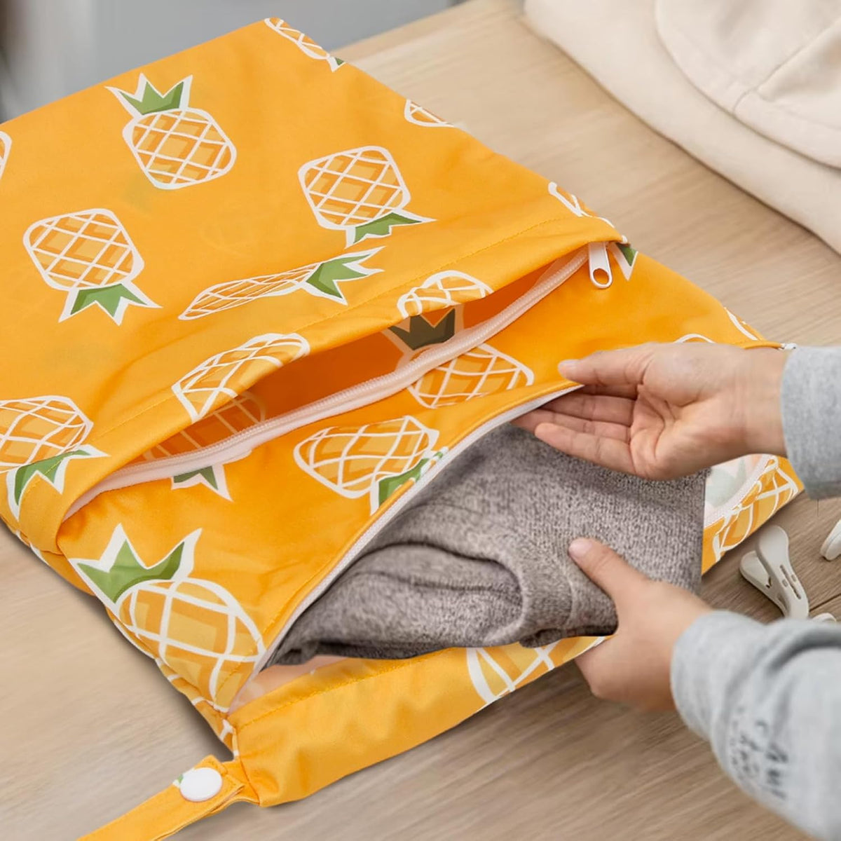 ALVA 2pcs Wet Dry Bags for Diaper Bag Waterproof Reusable with Two Pockets