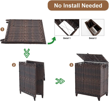 Laundry Hamper with Lid, 190L Large Laundry Basket 3 Section with 6 Removable Liner Bags & 3 Mesh Laundry Bags, Handwoven Rattan Clothes Hamper with Heightened Feet, No Install Needed, Natural