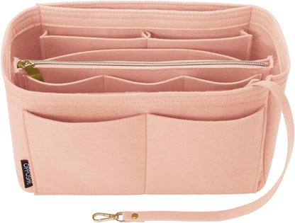 Purse Organizer Insert for Handbags, Softened Felt Bag Insert Organizer for Tote, Compatible with LV, Coach, MK, Kate Spade, Goyard, Longchamp (Beige, Medium)