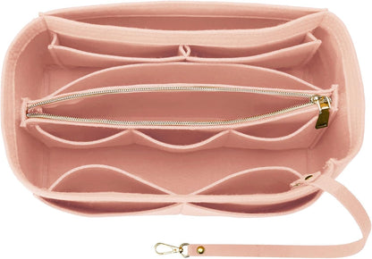 Purse Organizer Insert for Handbags, Softened Felt Bag Insert Organizer for Tote, Compatible with LV, Coach, MK, Kate Spade, Goyard, Longchamp (Beige, Medium)