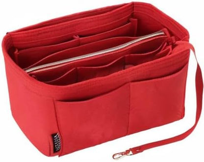 Purse Organizer Insert for Handbags, Softened Felt Bag Insert Organizer for Tote, Compatible with LV, Coach, MK, Kate Spade, Goyard, Longchamp (Beige, Medium)