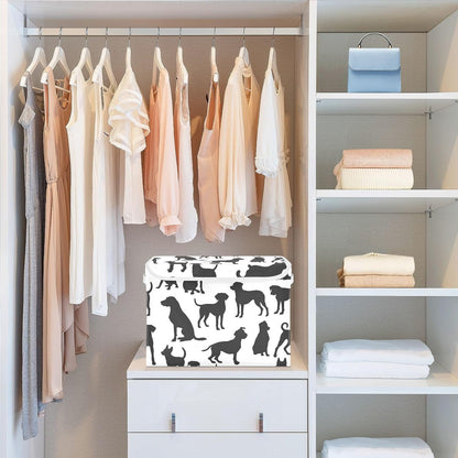 Storage Bin with Lid & Handles Cute Toys Storage Boxes Foldable Closet Baskets Stackable Fabric Home Clothes Organizer Container