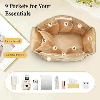 Purse Organizer Insert with Cup Holder for Longchamp Le Pliage