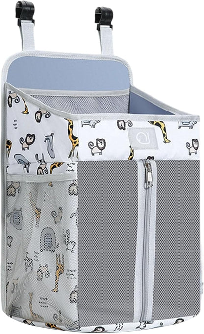 Practical Bedsides Hanging Storage Bag for Diapers Bottles Toy Sturdy Oxford Cloth Organizers with Pockets Changing Table Diaper Organizers