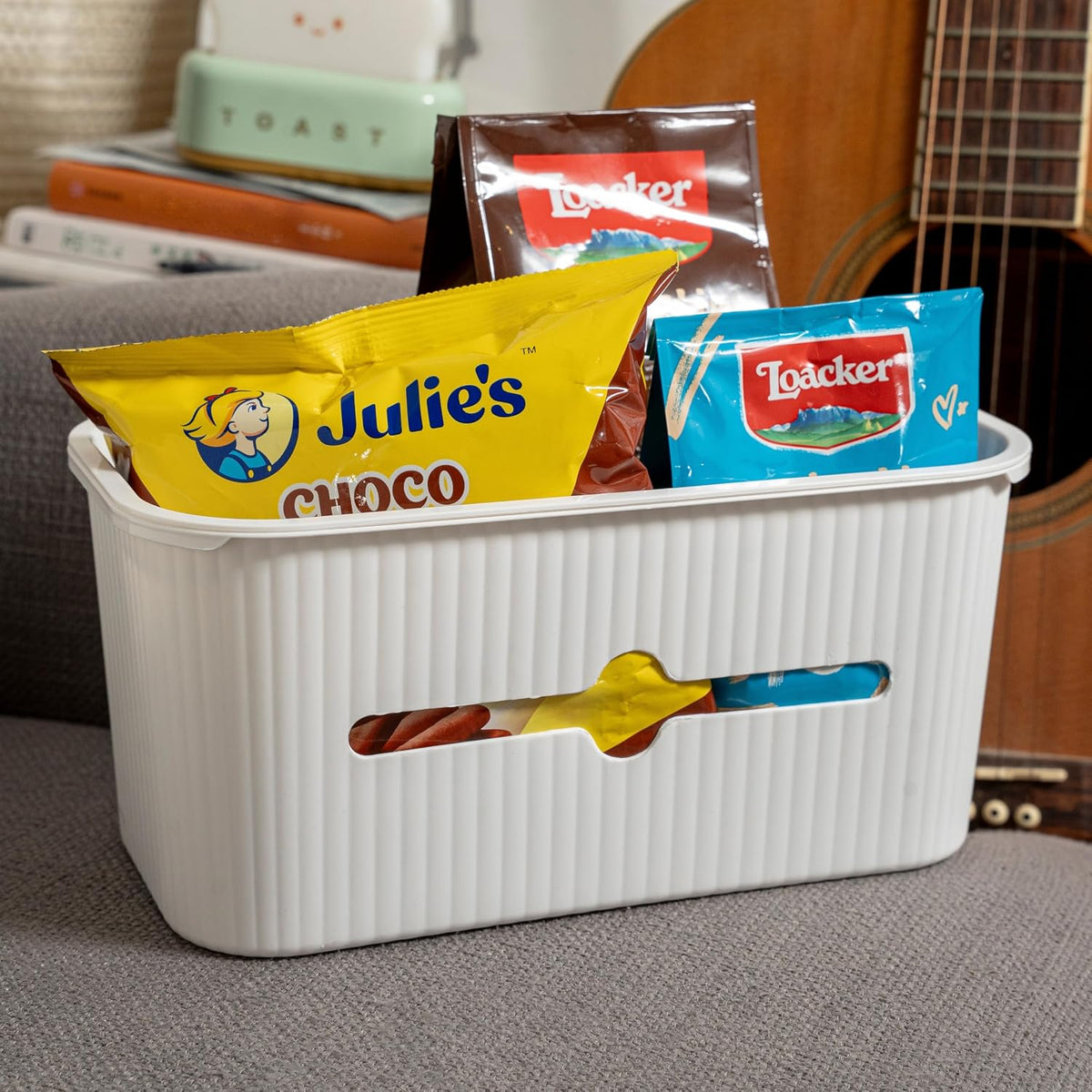 Bedside Storage Box Bin Organizer Diaper Caddy Organizer for Kids Bed, Crib, Playard,Playpen, Nursery Bedroom, Bathroom Essentials,for Books, Tissues, Cup & Snacks(White)