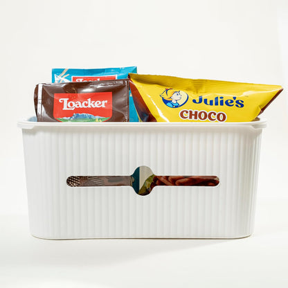 Bedside Storage Box Bin Organizer Diaper Caddy Organizer for Kids Bed, Crib, Playard,Playpen, Nursery Bedroom, Bathroom Essentials,for Books, Tissues, Cup & Snacks(White)