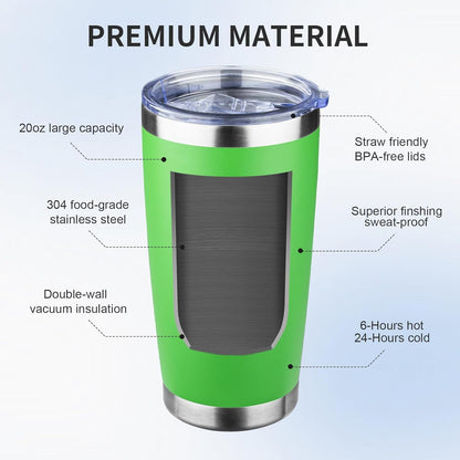 20oz Tumbler with Lid and Straw Double Wall Powder Coated Vacuum Insulated Coffee Tumbler Stainless Steel Insulated Travel Coffee Mug Spill-Proof Thermal Cup for Hot and Cold Beverage,Black