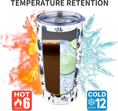 20oz Tumbler with Lid and Straw Double Wall Powder Coated Vacuum Insulated Coffee Tumbler Stainless Steel Insulated Travel Coffee Mug Spill-Proof Thermal Cup for Hot and Cold Beverage,Black
