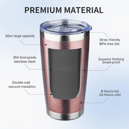 20oz Tumbler with Lid and Straw Double Wall Powder Coated Vacuum Insulated Coffee Tumbler Stainless Steel Insulated Travel Coffee Mug Spill-Proof Thermal Cup for Hot and Cold Beverage,Black