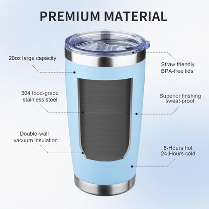 20oz Tumbler with Lid and Straw Double Wall Powder Coated Vacuum Insulated Coffee Tumbler Stainless Steel Insulated Travel Coffee Mug Spill-Proof Thermal Cup for Hot and Cold Beverage,Black