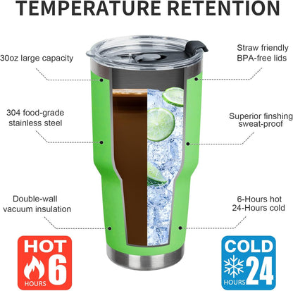 20oz Tumbler with Lid and Straw Double Wall Powder Coated Vacuum Insulated Coffee Tumbler Stainless Steel Insulated Travel Coffee Mug Spill-Proof Thermal Cup for Hot and Cold Beverage,Black