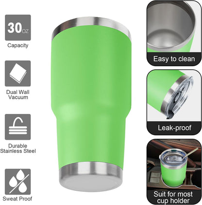 20oz Tumbler with Lid and Straw Double Wall Powder Coated Vacuum Insulated Coffee Tumbler Stainless Steel Insulated Travel Coffee Mug Spill-Proof Thermal Cup for Hot and Cold Beverage,Black
