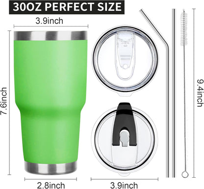 20oz Tumbler with Lid and Straw Double Wall Powder Coated Vacuum Insulated Coffee Tumbler Stainless Steel Insulated Travel Coffee Mug Spill-Proof Thermal Cup for Hot and Cold Beverage,Black
