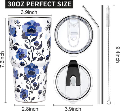 20oz Tumbler with Lid and Straw Double Wall Powder Coated Vacuum Insulated Coffee Tumbler Stainless Steel Insulated Travel Coffee Mug Spill-Proof Thermal Cup for Hot and Cold Beverage,Black