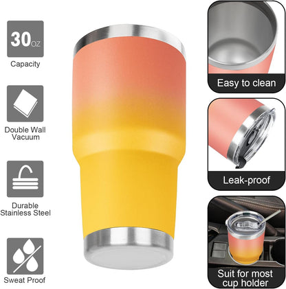 20oz Tumbler with Lid and Straw Double Wall Powder Coated Vacuum Insulated Coffee Tumbler Stainless Steel Insulated Travel Coffee Mug Spill-Proof Thermal Cup for Hot and Cold Beverage,Black