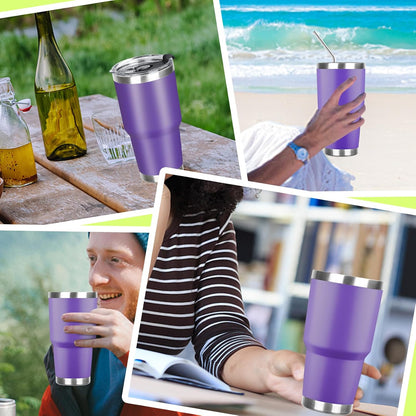 20oz Tumbler with Lid and Straw Double Wall Powder Coated Vacuum Insulated Coffee Tumbler Stainless Steel Insulated Travel Coffee Mug Spill-Proof Thermal Cup for Hot and Cold Beverage,Black