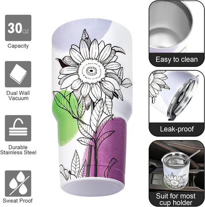 20oz Tumbler with Lid and Straw Double Wall Powder Coated Vacuum Insulated Coffee Tumbler Stainless Steel Insulated Travel Coffee Mug Spill-Proof Thermal Cup for Hot and Cold Beverage,Black