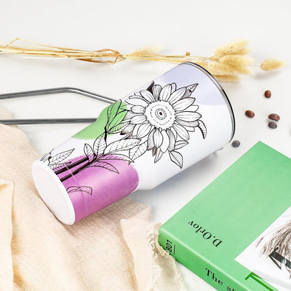 20oz Tumbler with Lid and Straw Double Wall Powder Coated Vacuum Insulated Coffee Tumbler Stainless Steel Insulated Travel Coffee Mug Spill-Proof Thermal Cup for Hot and Cold Beverage,Black