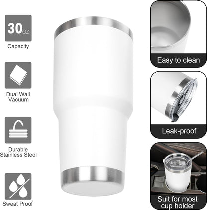 20oz Tumbler with Lid and Straw Double Wall Powder Coated Vacuum Insulated Coffee Tumbler Stainless Steel Insulated Travel Coffee Mug Spill-Proof Thermal Cup for Hot and Cold Beverage,Black