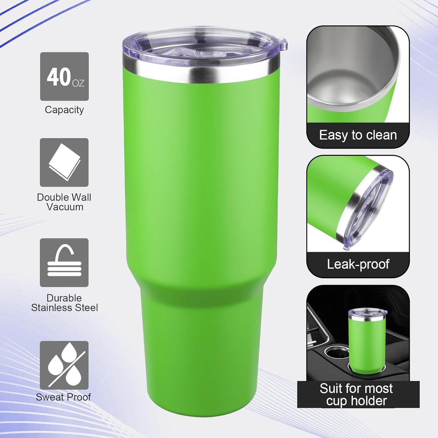 20oz Tumbler with Lid and Straw Double Wall Powder Coated Vacuum Insulated Coffee Tumbler Stainless Steel Insulated Travel Coffee Mug Spill-Proof Thermal Cup for Hot and Cold Beverage,Black