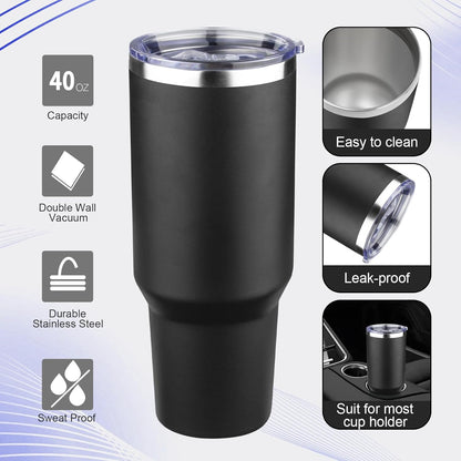 20oz Tumbler with Lid and Straw Double Wall Powder Coated Vacuum Insulated Coffee Tumbler Stainless Steel Insulated Travel Coffee Mug Spill-Proof Thermal Cup for Hot and Cold Beverage,Black