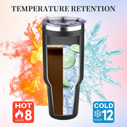 20oz Tumbler with Lid and Straw Double Wall Powder Coated Vacuum Insulated Coffee Tumbler Stainless Steel Insulated Travel Coffee Mug Spill-Proof Thermal Cup for Hot and Cold Beverage,Black