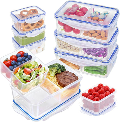 Small Food Storage Containers, BPA-Free Plastic, 4 Pack (0.75 Cup)
