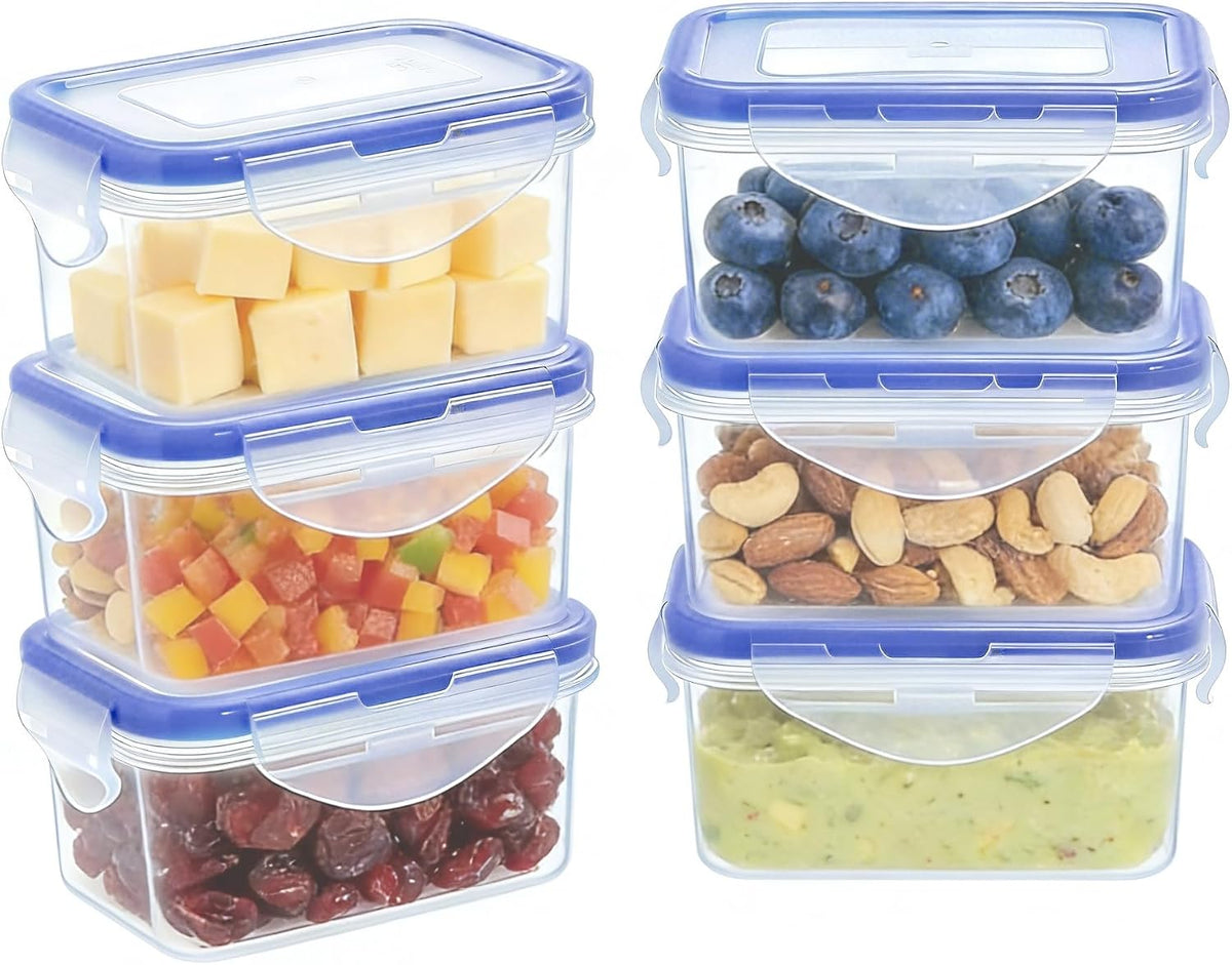 Small Food Storage Containers, BPA-Free Plastic, 4 Pack (0.75 Cup)