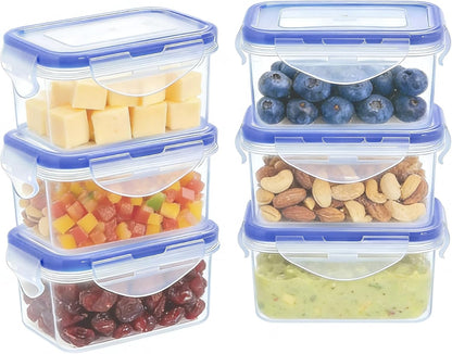 Small Food Storage Containers, BPA-Free Plastic, 4 Pack (0.75 Cup)