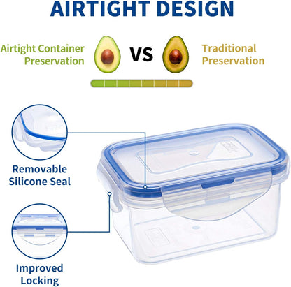 Small Food Storage Containers, BPA-Free Plastic, 4 Pack (0.75 Cup)