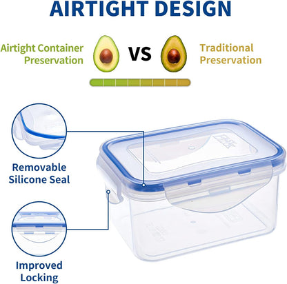 Small Food Storage Containers, BPA-Free Plastic, 4 Pack (0.75 Cup)