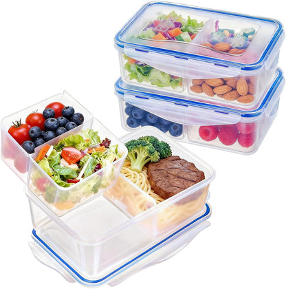 Small Food Storage Containers, BPA-Free Plastic, 4 Pack (0.75 Cup)