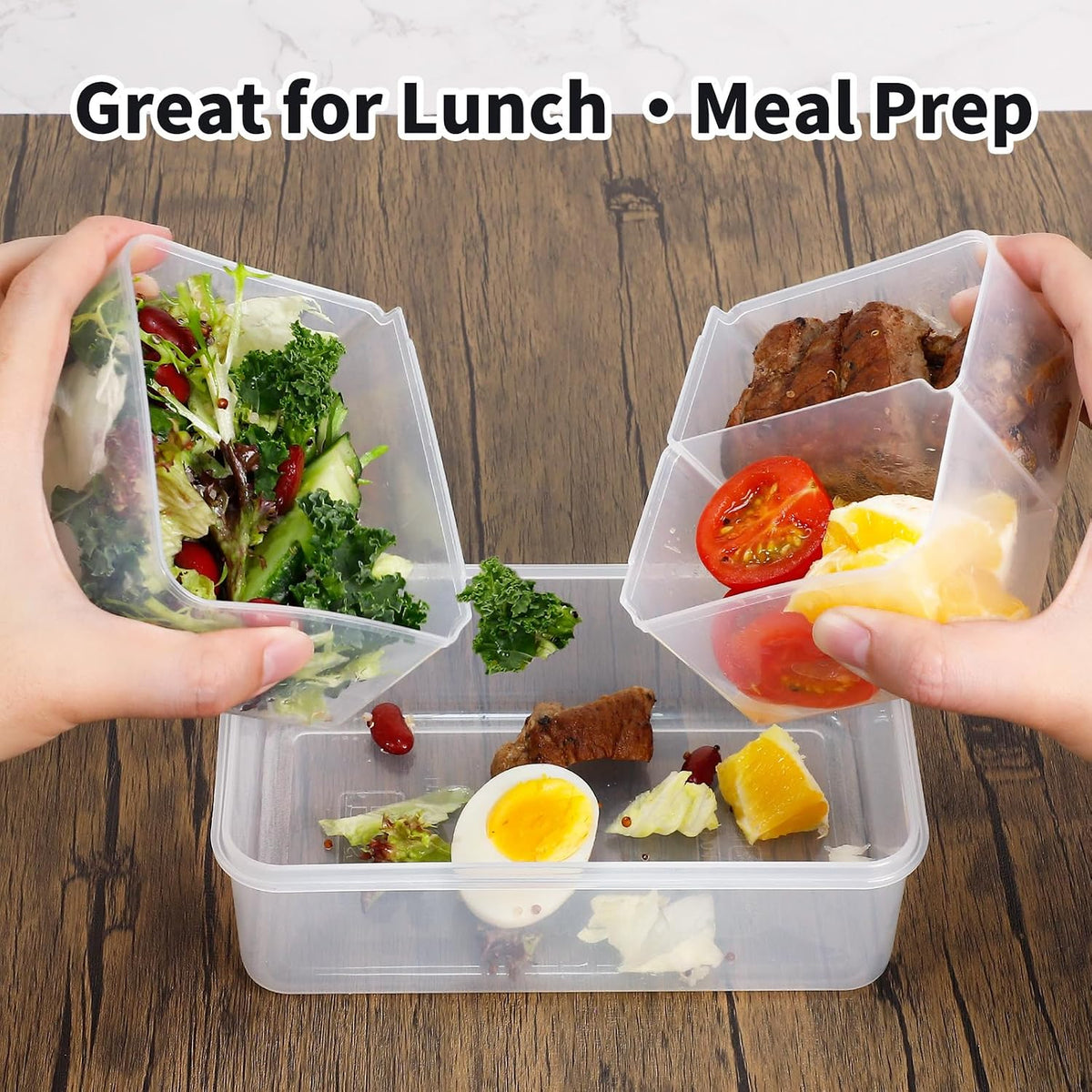 Small Food Storage Containers, BPA-Free Plastic, 4 Pack (0.75 Cup)