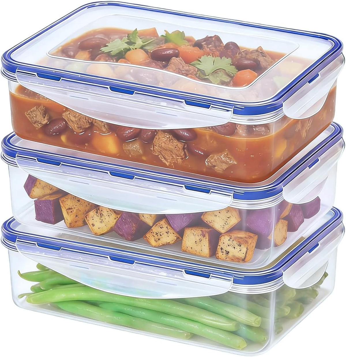 Small Food Storage Containers, BPA-Free Plastic, 4 Pack (0.75 Cup)