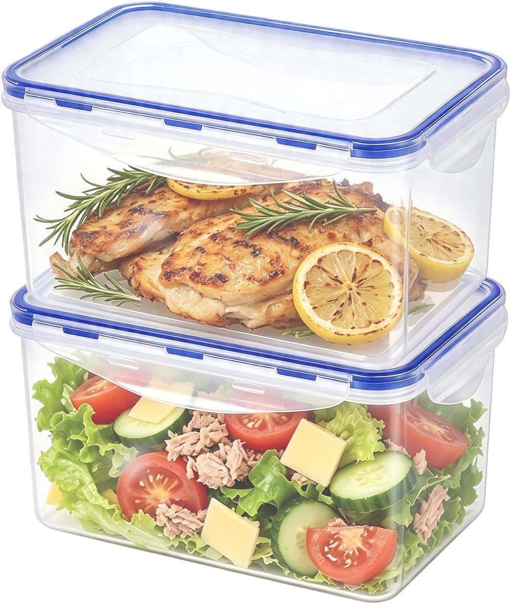Small Food Storage Containers, BPA-Free Plastic, 4 Pack (0.75 Cup)