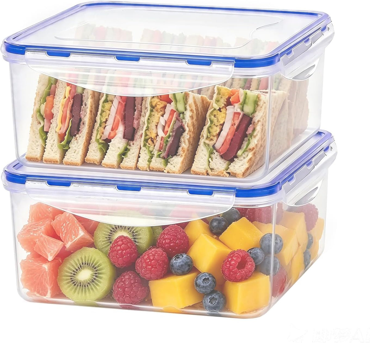 Small Food Storage Containers, BPA-Free Plastic, 4 Pack (0.75 Cup)