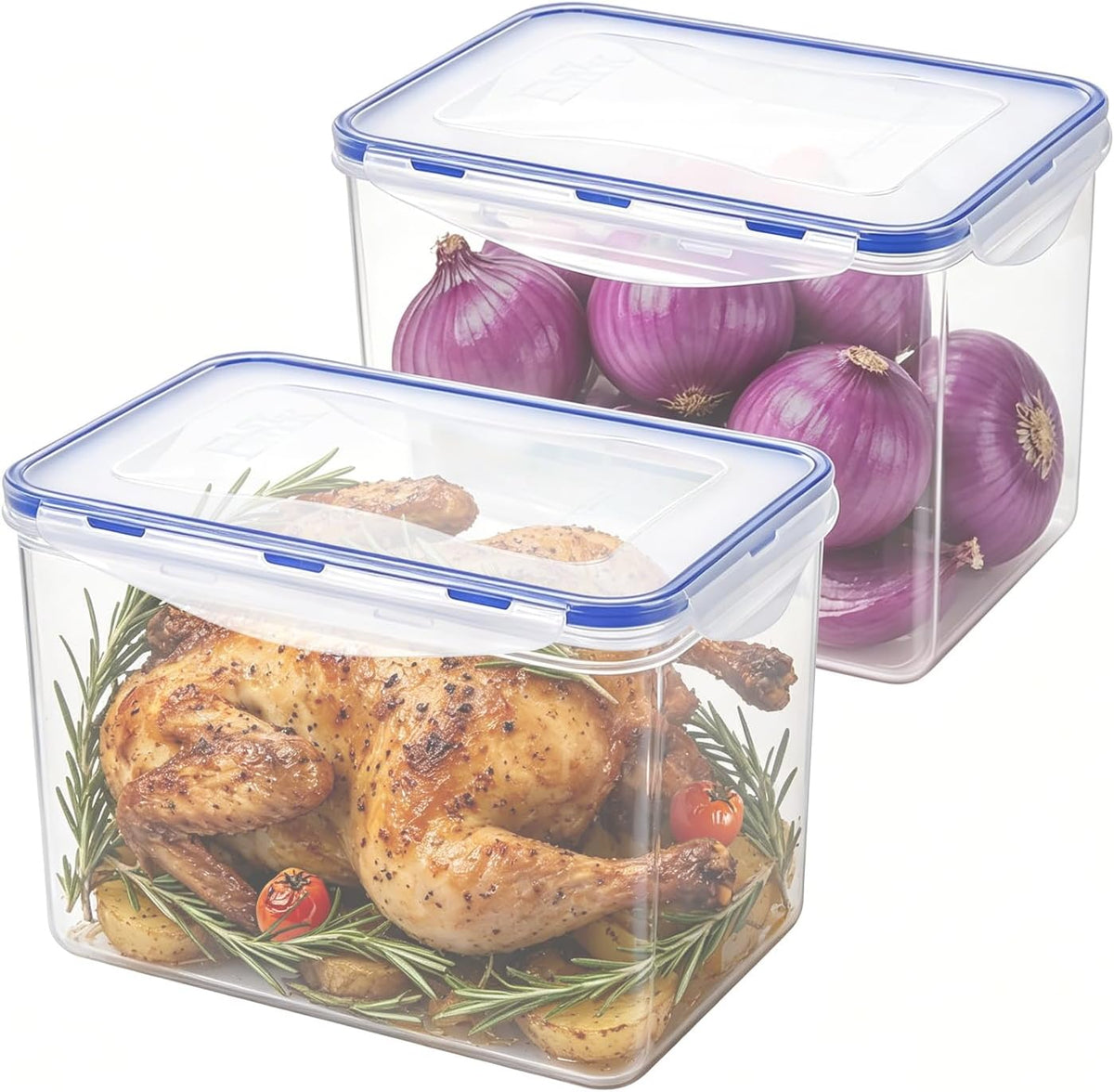 Small Food Storage Containers, BPA-Free Plastic, 4 Pack (0.75 Cup)