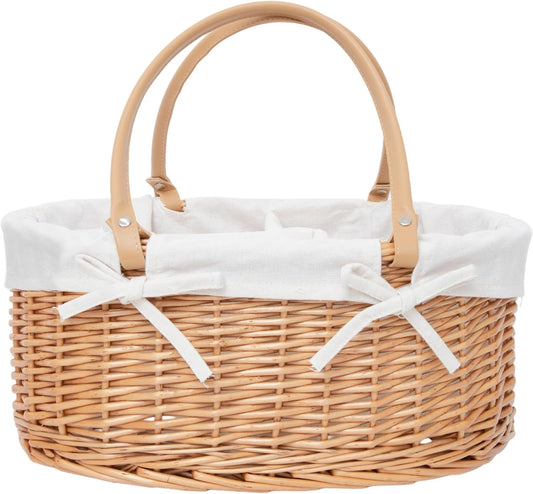 Wicker Diaper Caddy basket,Woven Baby Organizer for Nursery