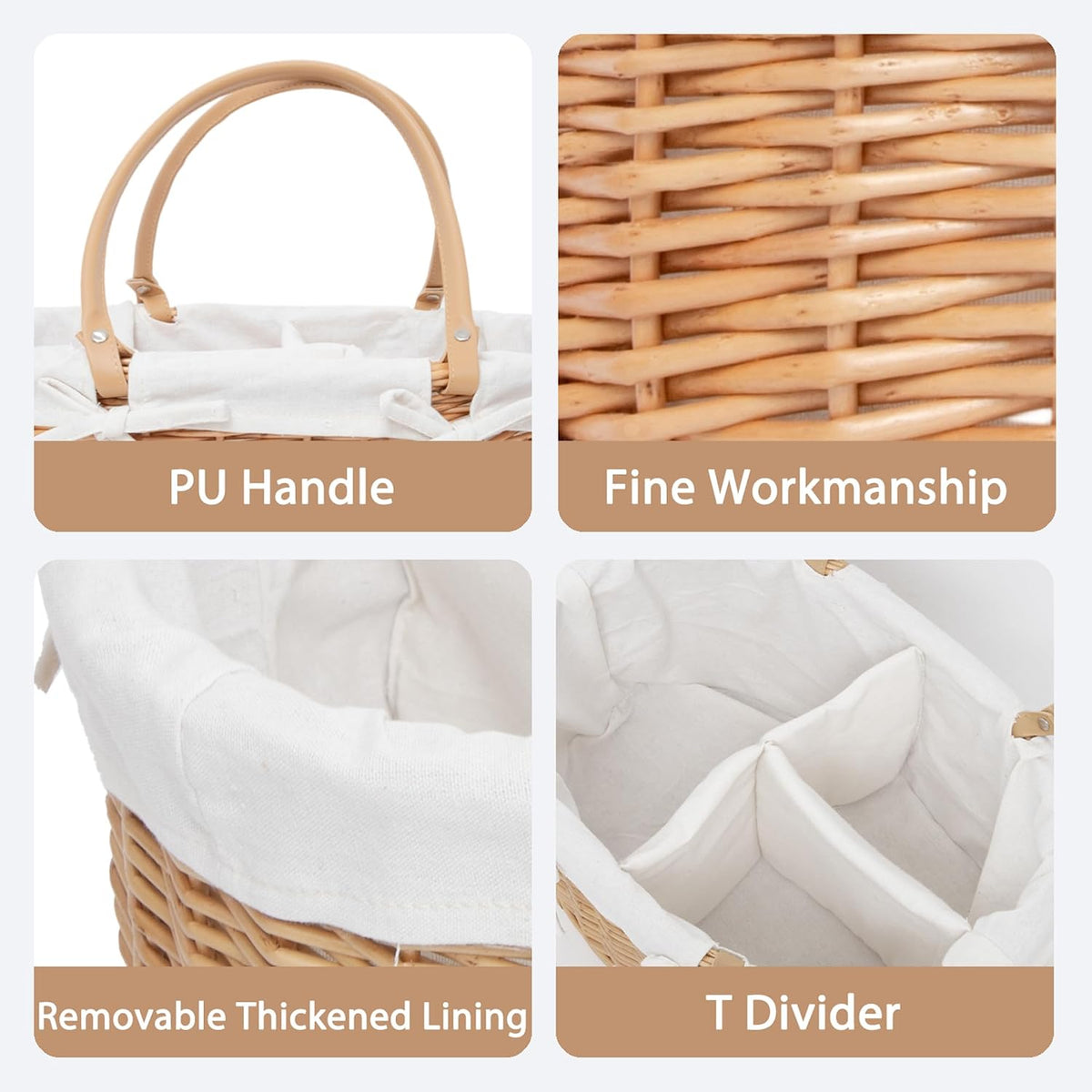 Wicker Diaper Caddy basket,Woven Baby Organizer for Nursery