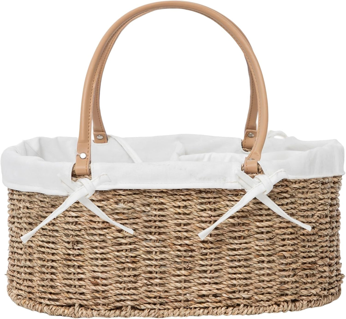 Wicker Diaper Caddy basket,Woven Baby Organizer for Nursery