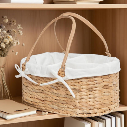 Wicker Diaper Caddy basket,Woven Baby Organizer for Nursery