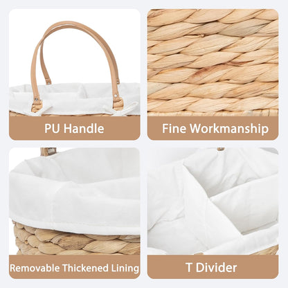 Wicker Diaper Caddy basket,Woven Baby Organizer for Nursery