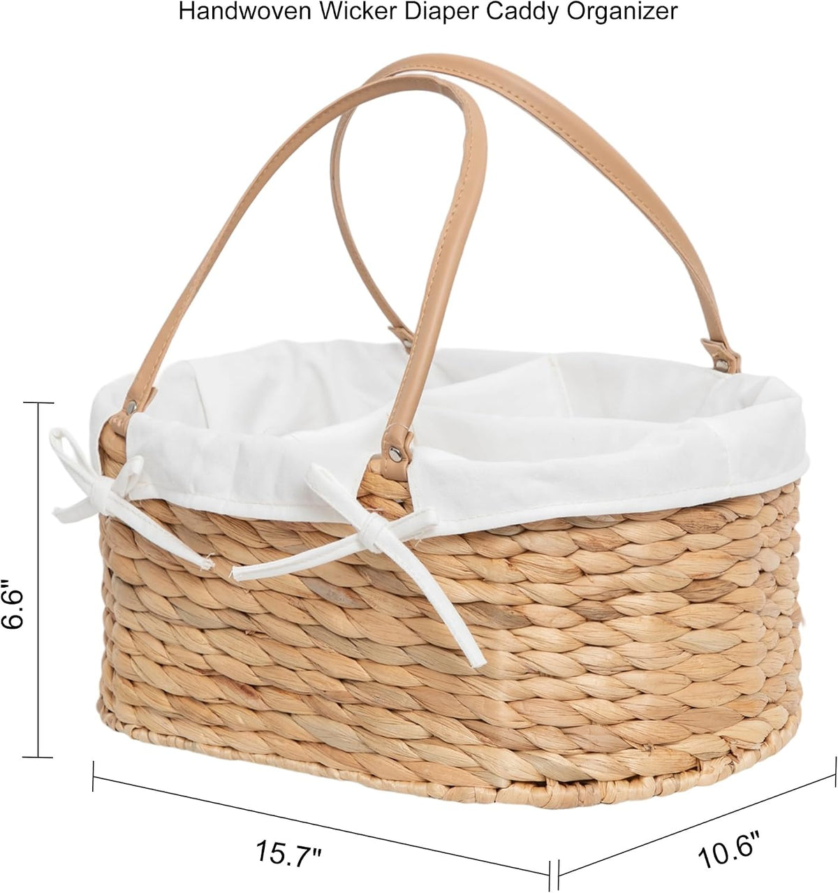 Wicker Diaper Caddy basket,Woven Baby Organizer for Nursery