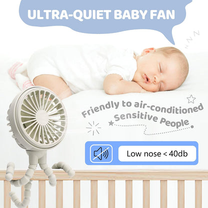 LAT Stroller Fan Flexible Tripod Clip On Fan,Portable Fan Car Seat Baby Fan with Flexible Tripod (Navy Blue)