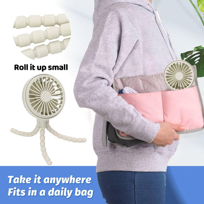 LAT Stroller Fan Flexible Tripod Clip On Fan,Portable Fan Car Seat Baby Fan with Flexible Tripod (Navy Blue)