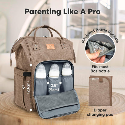 Baby Diaper Bag Backpack, Baby Bag for Boys, Girls (Trendy Black)
