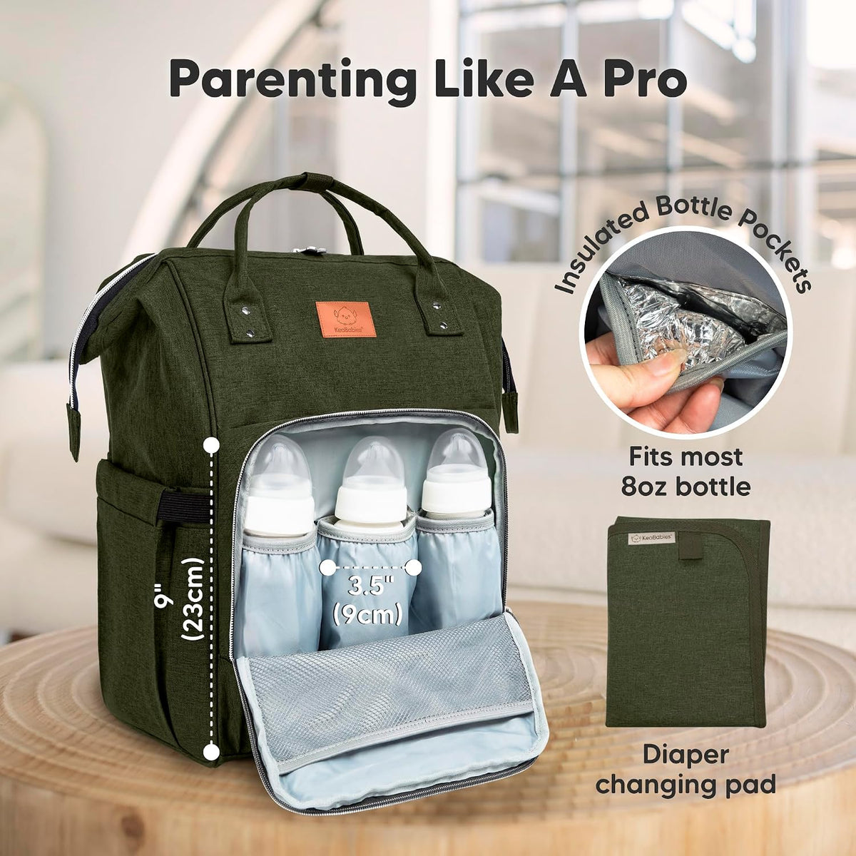 Baby Diaper Bag Backpack, Baby Bag for Boys, Girls (Trendy Black)