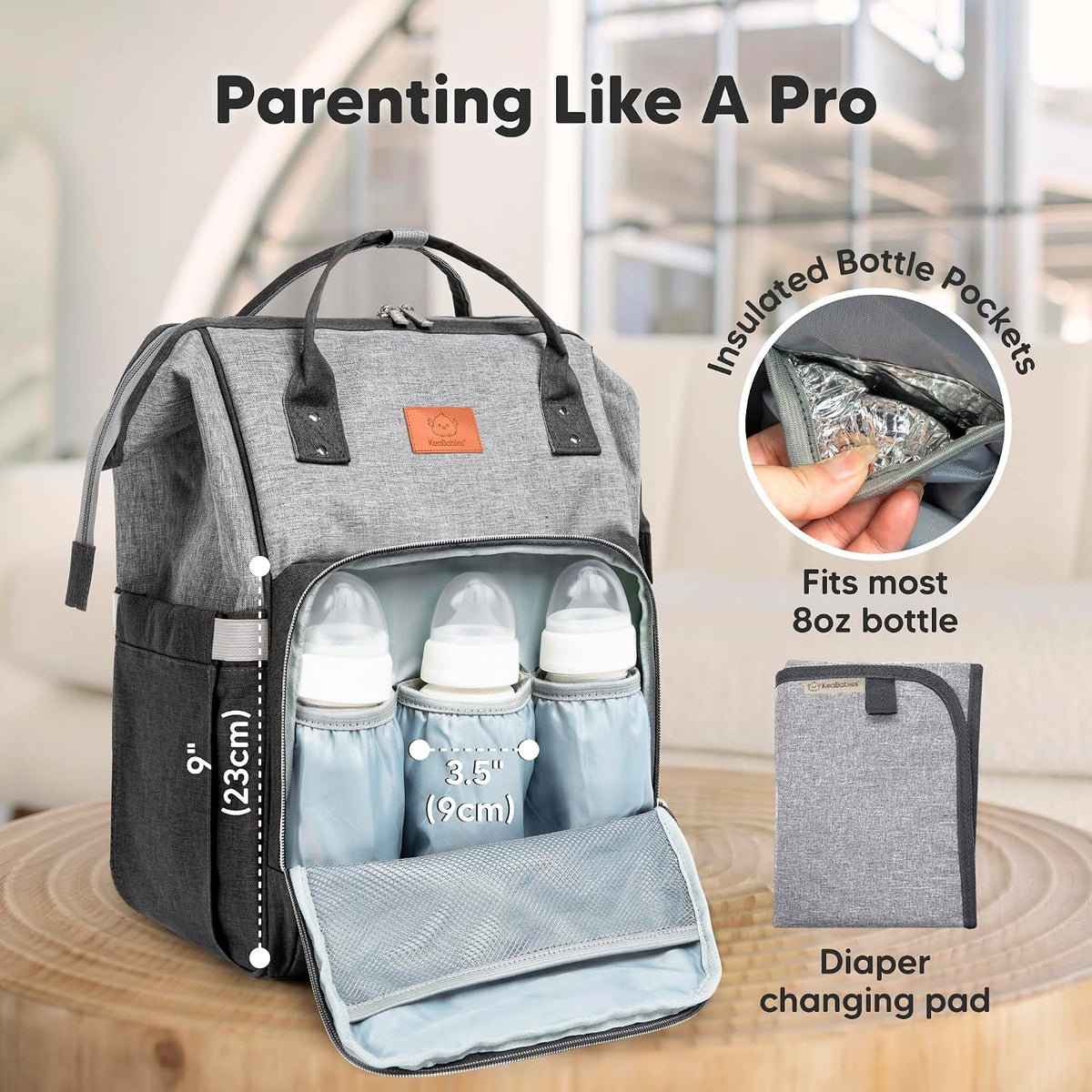 Baby Diaper Bag Backpack, Baby Bag for Boys, Girls (Trendy Black)